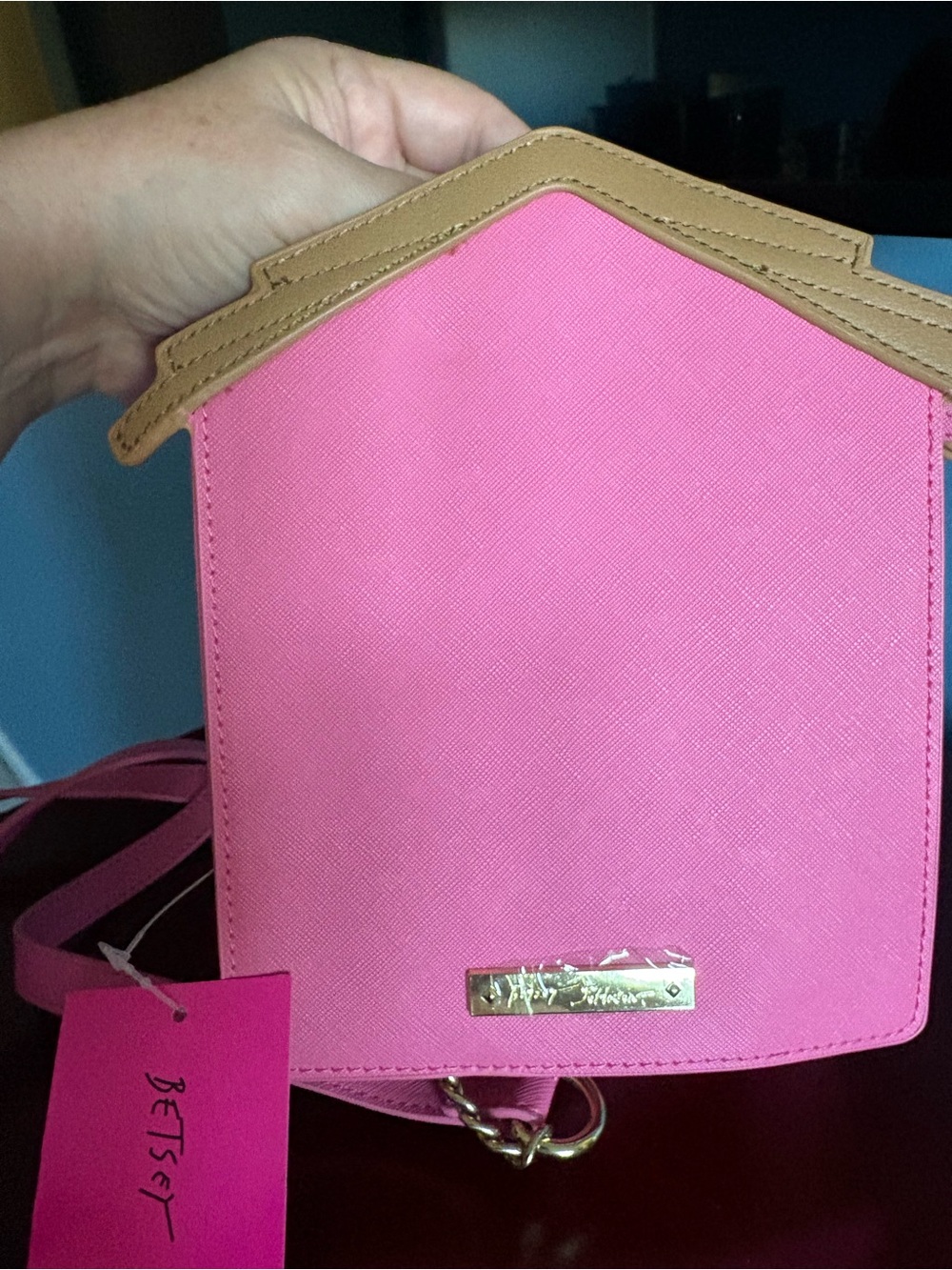 Betsey Johnson Pink Tropical House Mini Crossbody - Picture 5 of 6